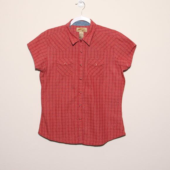 Vintage Wrangler Snap front Plaid shirt Size Medium - Picture 6 of 7